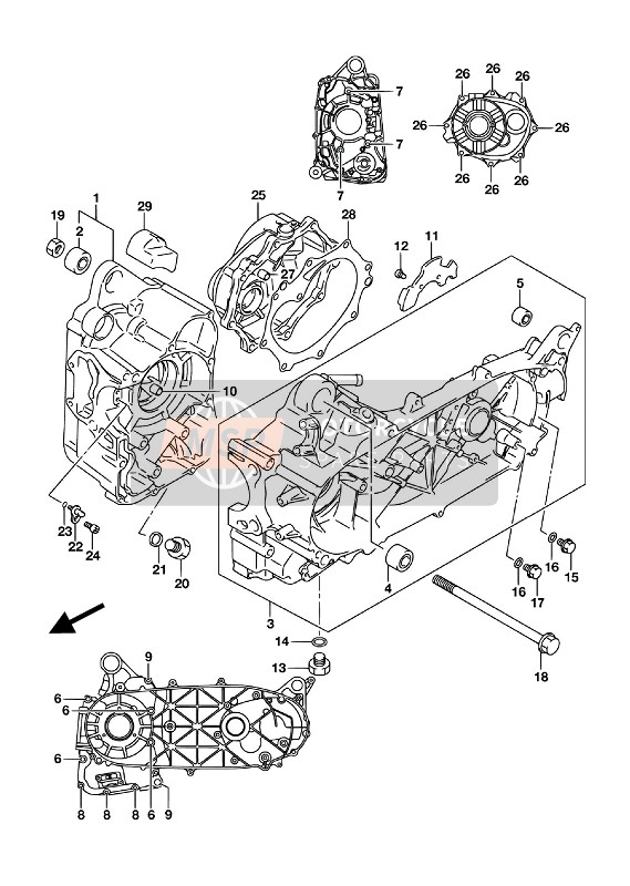 Suzuki UH125A BURGMAN 2016 Crankcase for a 2016 Suzuki UH125A BURGMAN